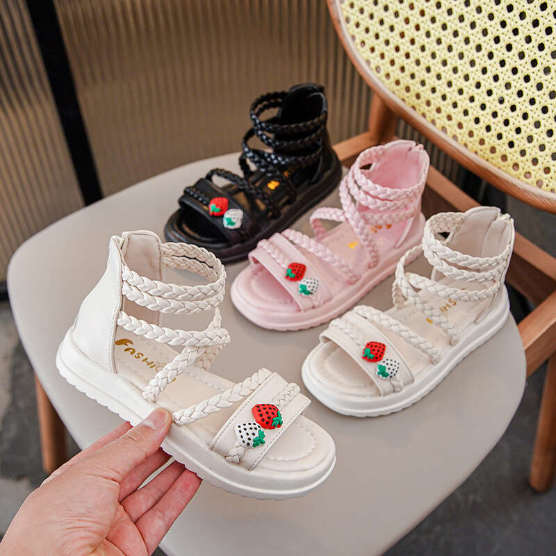 Girls' Sandals Summer 2025 New Fashion Open-Toe Princess for Big Girls Children's Roman Shoes