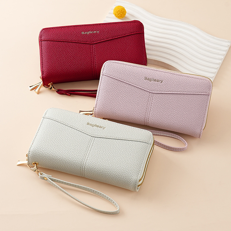 Elegant fashion and simple long fashion double zipper women s wallet large capacity multi card slot wallet designer men s fashion wallet