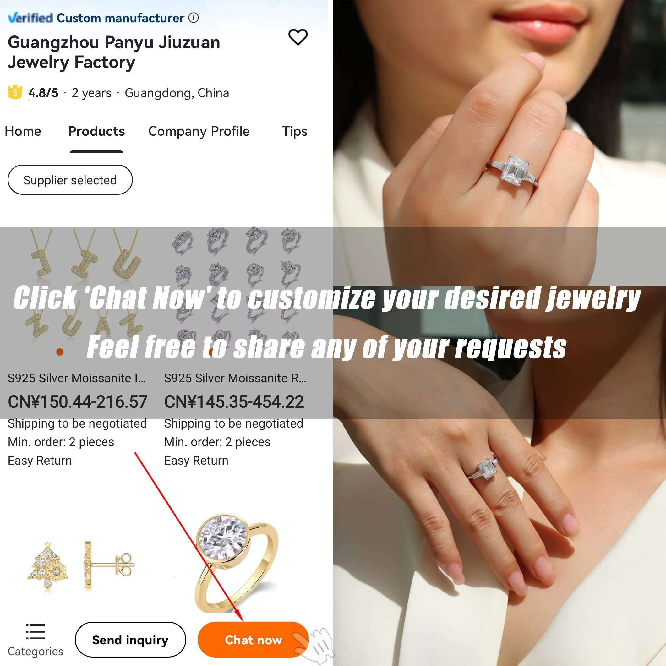 Emerald Cut Moissanite Ring S925 Sterling Silver 18K Gold Plated Engagement Wedding Jewelry for Women