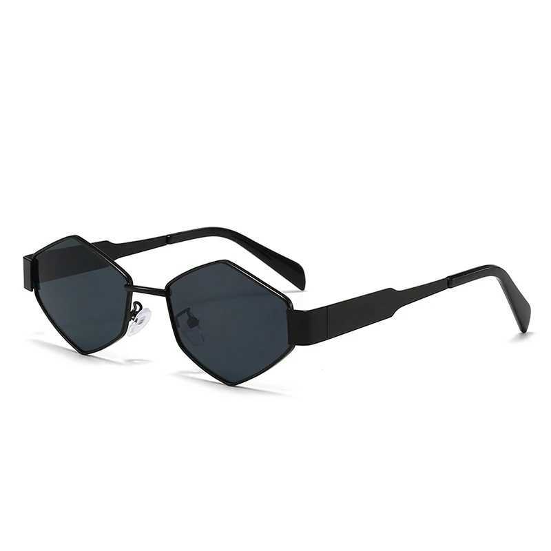Polygonal Luxury Sunglasses Women Brand Fashion Rhombus Sun Glasses Woman 2024 Retro Vintage Metal Diamond Shades Eyewear W250528