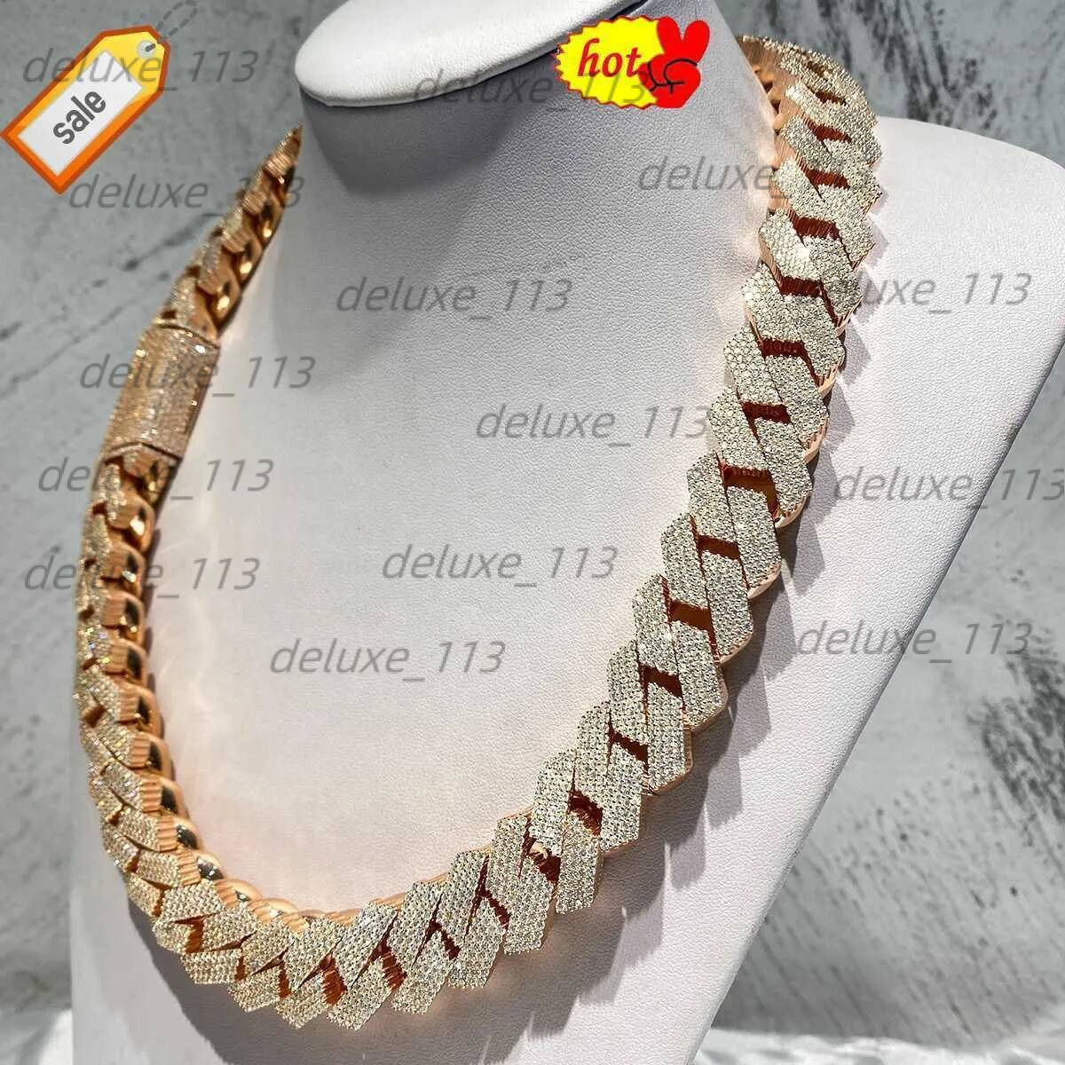 Designer Sier Necklace Necklaces Iced Out Pass Dia Tester Sterling Vvs Moissanite Pendant Cuban Link Chain