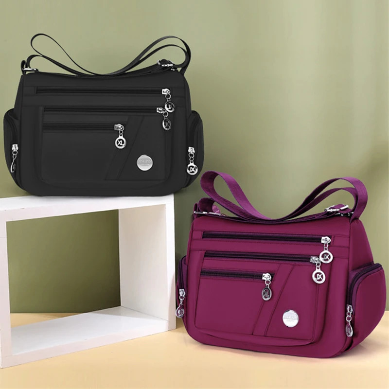 Waterproof Large Capacity Women Crossbody Bag Tote Casual Nylon Shoulder Bag Purse Handbag Lightweight Travel Messenger Bag 250523