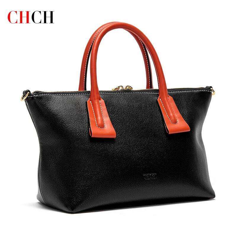 Spring Travel Women's Tote Bag New 2025 Black Leather Large Capacity Handbag