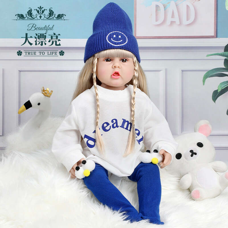 2024 New Model Realistic Reborn Baby Soft Rubber Princess Girl Toy Doll Set Children's Birthday Gift