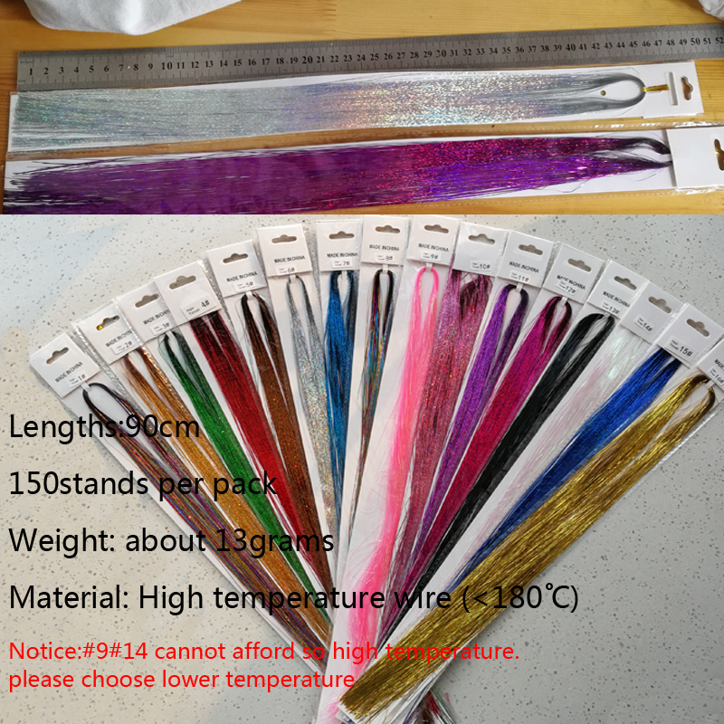 47 Inches Hair Extension Tinsel 12 Colors Glitter Hair Extensions for Women Girls Hair Accessories for Christmas New Year Halloween Cosplay Party