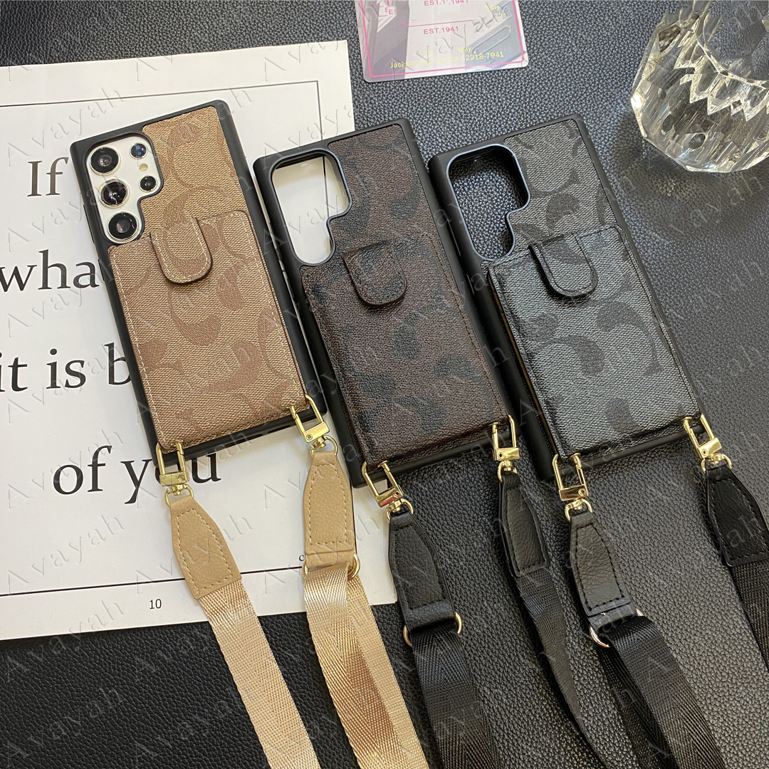 Retro Shoulder Bag Style Phone Case for Samsung S25 S24 S23 S22 S21 S20 Ultra Galaxy Note 20 Luxury Designer Card Pocket Cover iPhone 16 15 14 13 12 11 Pro Max X Xs Xr 8 7 Plus