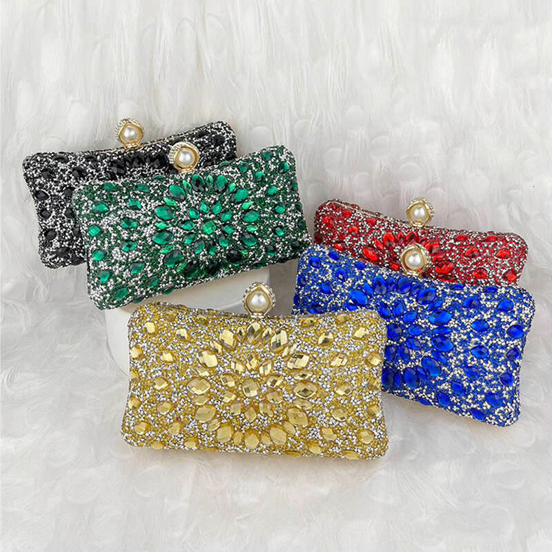 Colorful Shiny Rhinestone for Banquet Bride Cheongsam Crossbody Clutch Socialite Fashion Bag