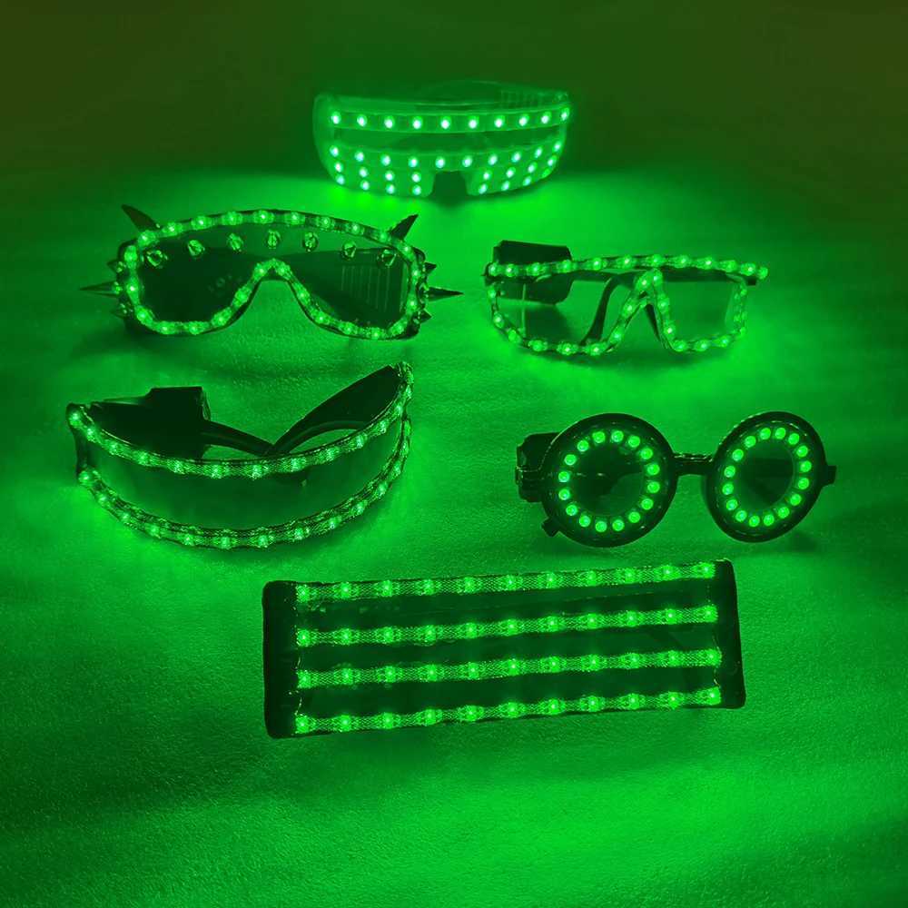 Full color remote control Burst Flashing LED Glow Glasses LED Glasses Rivet Punk Glasses Laser Glasses For Christmas Party W250528