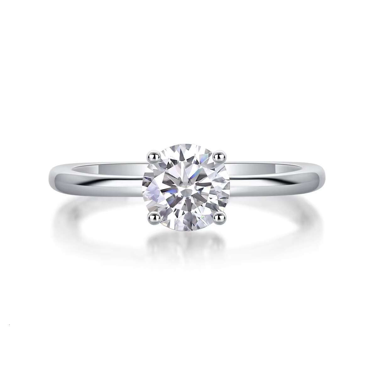 Classic 925 Sterling Silver VVS Moissanite Engagement Wedding Ring Fine Jewelry for Women