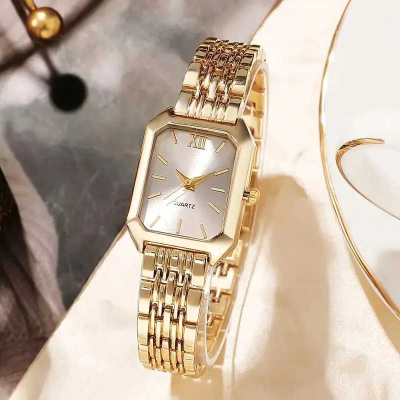 Versatile Square Womens Watch Light Luxury Steel Band Female Student Fashion Simple Square Quartz Watch XJ250527