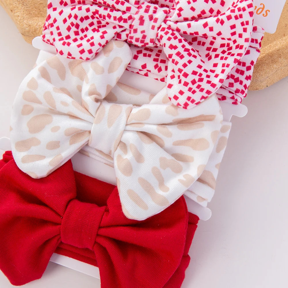 3Pcs/Set Cute Cotton Bows Baby Headbands born Infant Ealstic Hairbands Boys Girsl Dot Striped Flower Print Kids Headwraps 250528