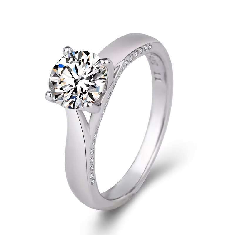 Jewelry 925 Silver Moissanite Engagement Rings for Women Young Ladies Smooth 925 Sterling Silver Ring
