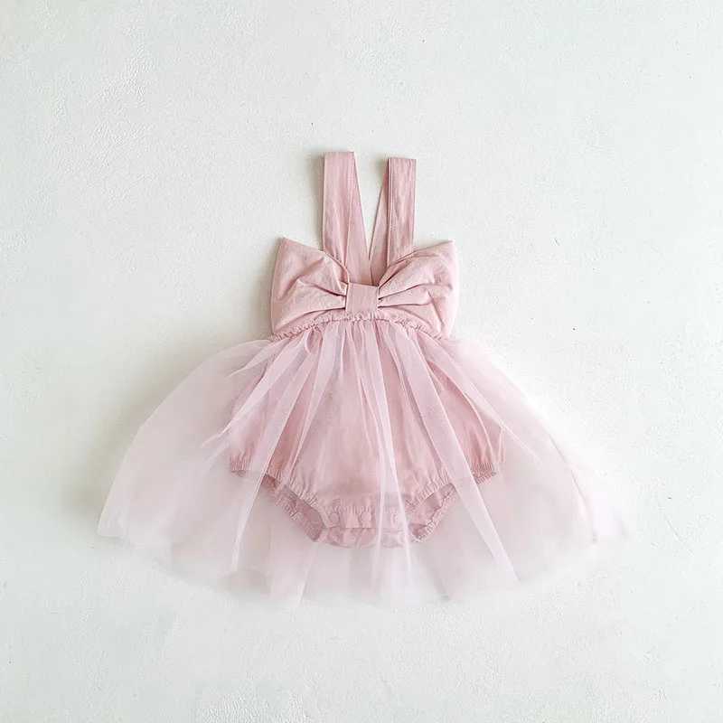 Summer Infant Baby Girls Tutu Skirt Dress Big Bow Birthday Clothes for Newborn Toddler Suspenders Lace Jumper Dress for Girls X250528