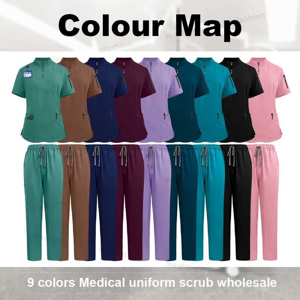 Clinical Uniform Woman Nursing Articles Hospital Surgical Gowns Dental Nursing Medical Blouse Pants Work Wear Doctor Nurse Scrub X250528