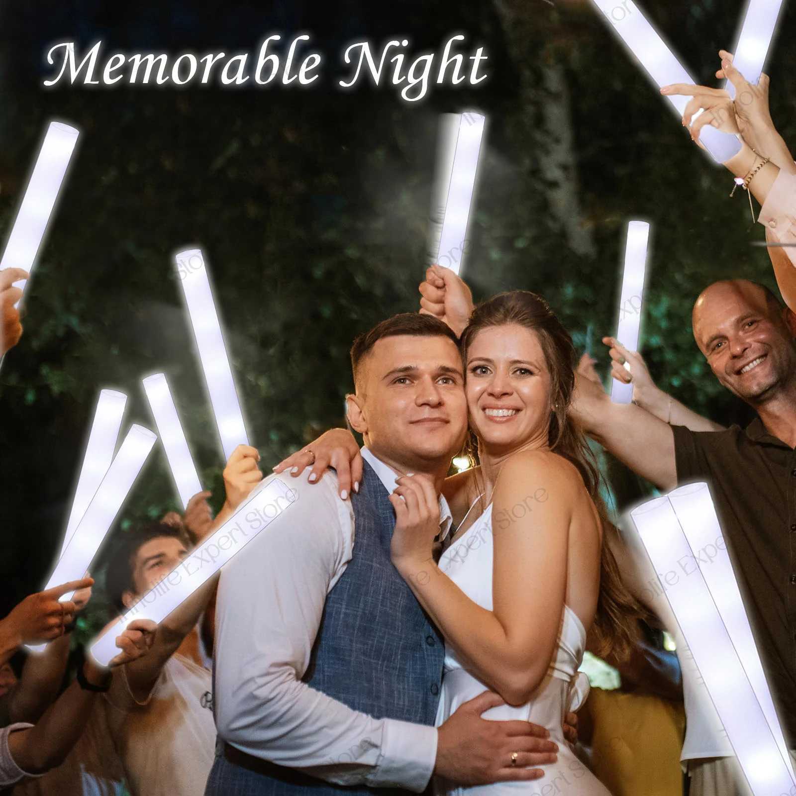 400-30PCS LED Foam Glow Sticks Glow Party Supply with 3 Modes Glow Stick for Wedding for Birthday Concert Halloween Christmas W250528