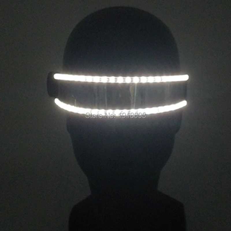 Fluorescent Glowing Cyberpunk Cyber LED Glasses LED Laser Glasses Dance Show Props Party Luminous Eyewear Costume Supplies W250528