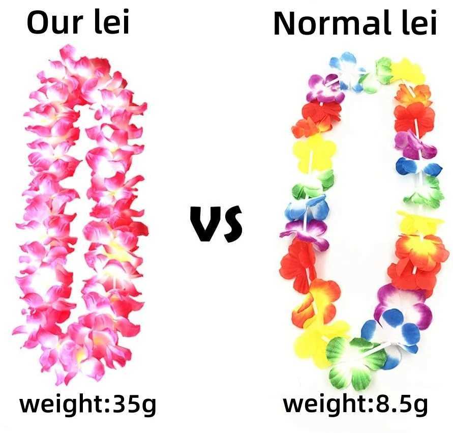 16-40Pcs Light up Hawaiian Leis LED Light up Flower Leis Necklace Leis for Beach Tropical Carnival Party Supplies Wedding Gifts W250528