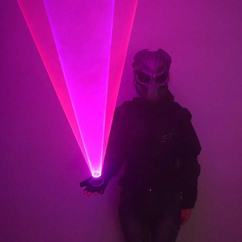 Blue Red Laser Gloves Multicolour Tunnel Effect Auto Rotating Vortex Laser Gloves Light Up Nightclub Dancing Party Laser Show W250528