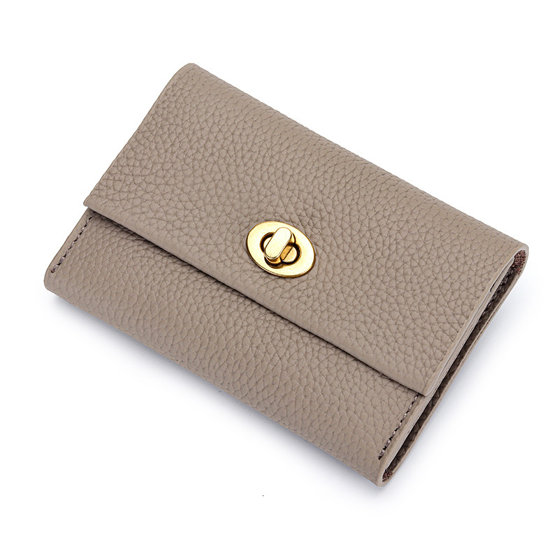 Free Shipping Designer Wallet Fashionable Full Leather Small Card Bag Women's Short Leather Business Card Bag Multifunctional Niche Fashion Chang