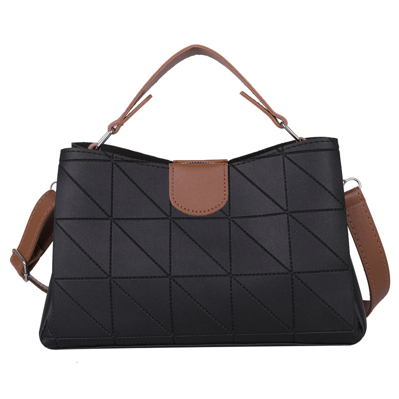 New women's bag new simple casual women's bag summer new single shoulder sloping body Western style fashionable handbag patchwork grid desig