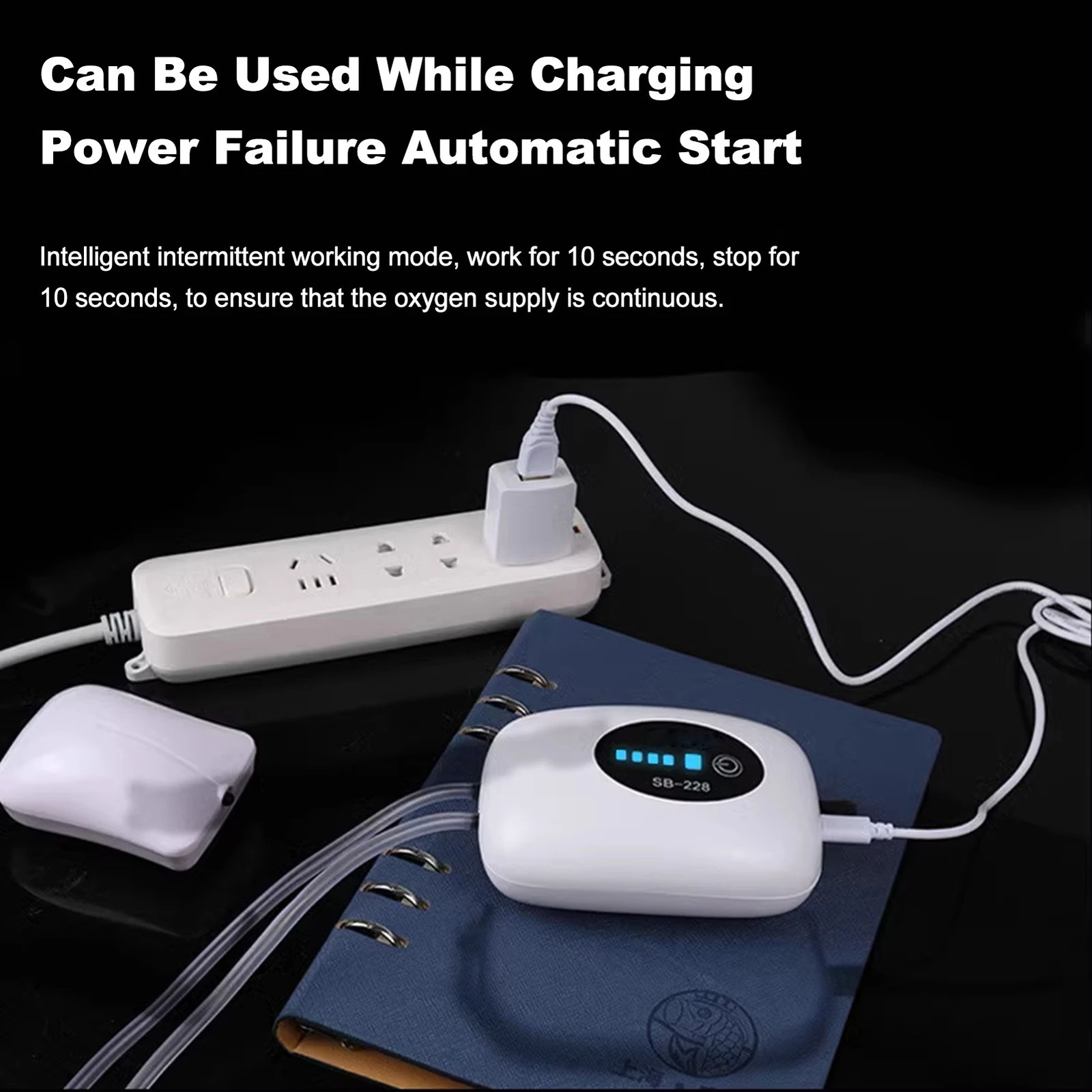 Aquarium Air Oxygen Pump Fish Tank Bubbler Lithium Battery Quiet Durable and Portable Automatic Start-up Ideal 250604