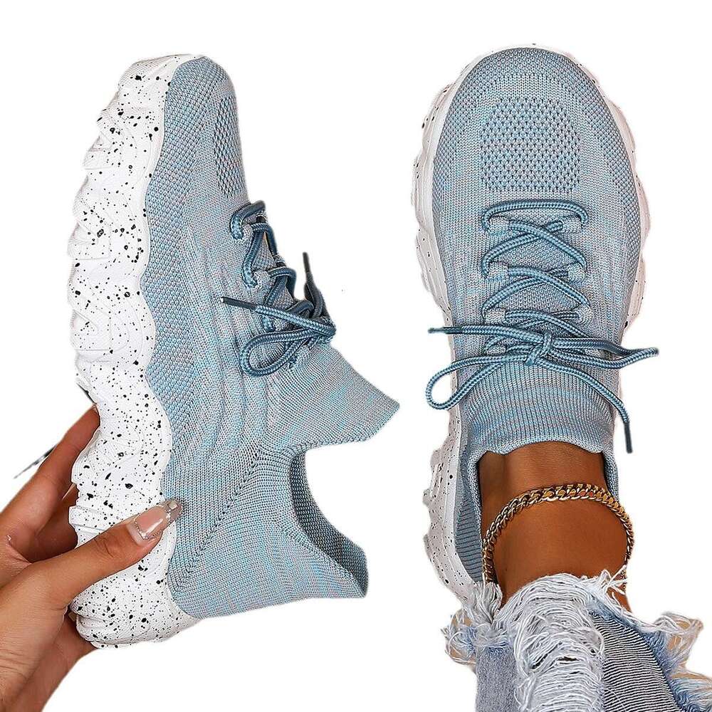 NEW TOP Large size sports for women, breathable fly knit socks, one foot lazy shoes