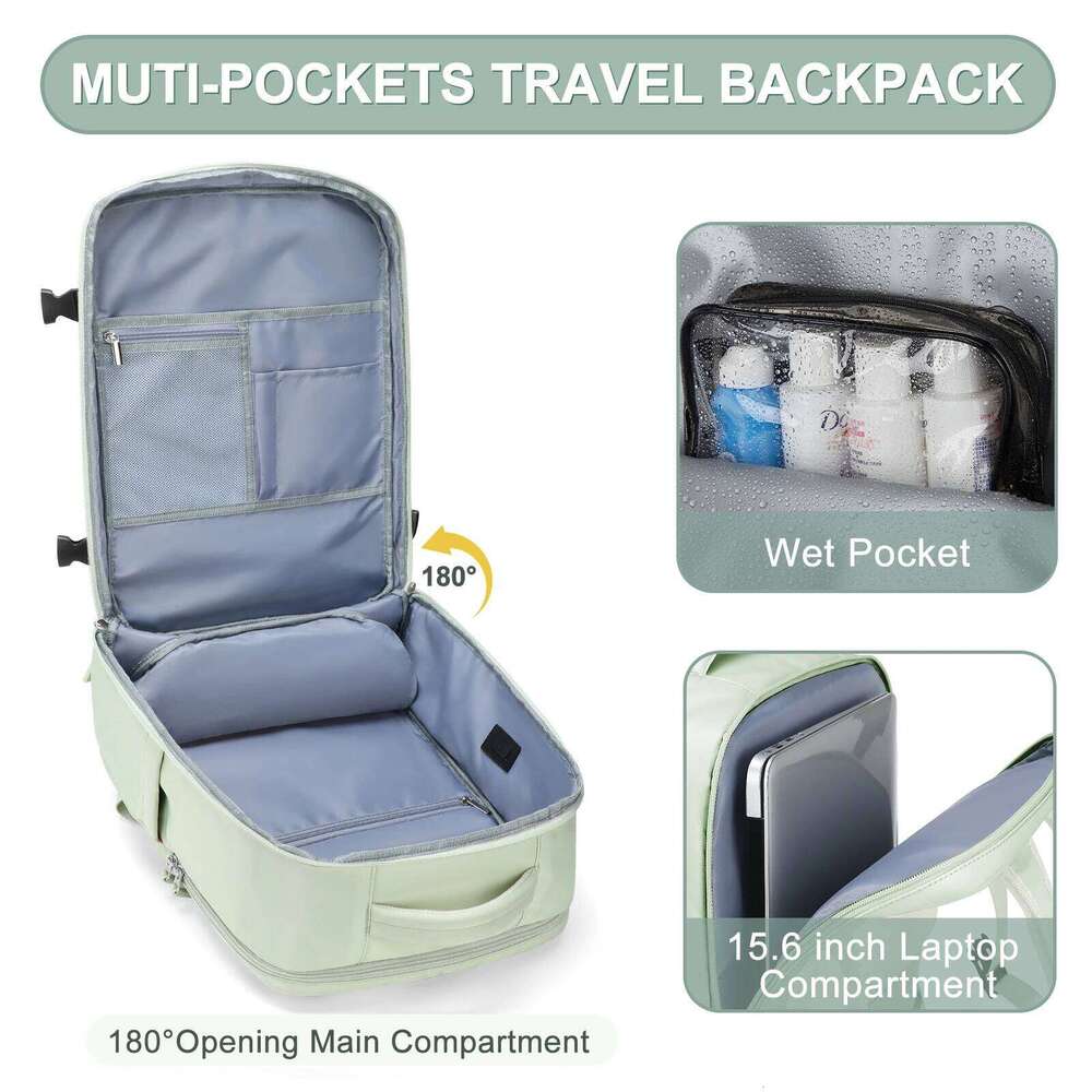 Travel Women Men, Carry On Backpack Airline Flight Approved Waterproof Laptop Backpack, Casual Daypack For Business