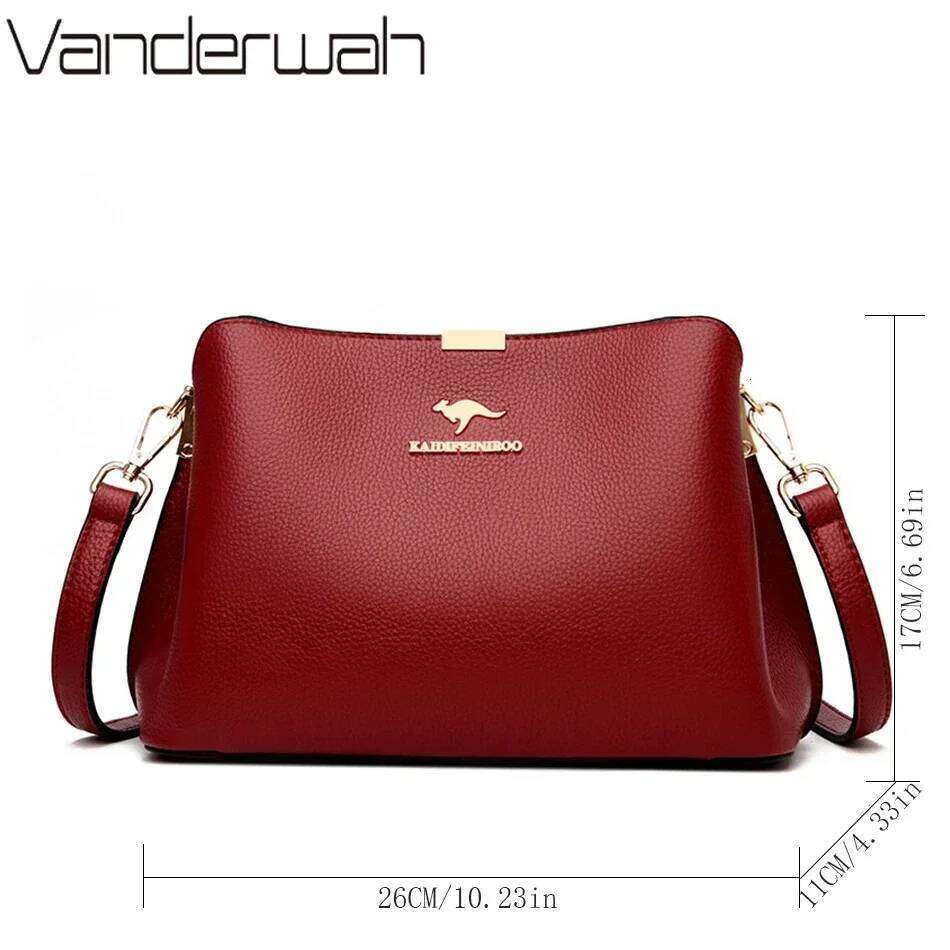 Designer Bag Solid Color Designer High Quality Leather Women's Handbag Purses Multifunctional Ladies Shoulder Messenger Bags Sac Femme