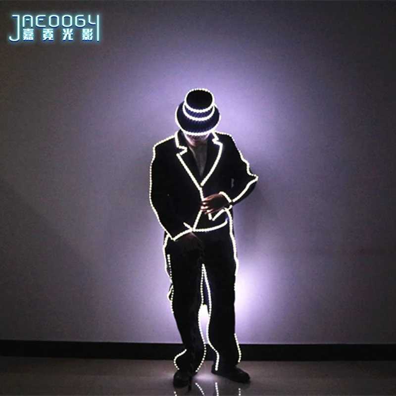 Full Color LED Sequins Slim Suit Jacket for Men Fashion Lighting Senior Host Dress Dance Best Man Banquet W250528