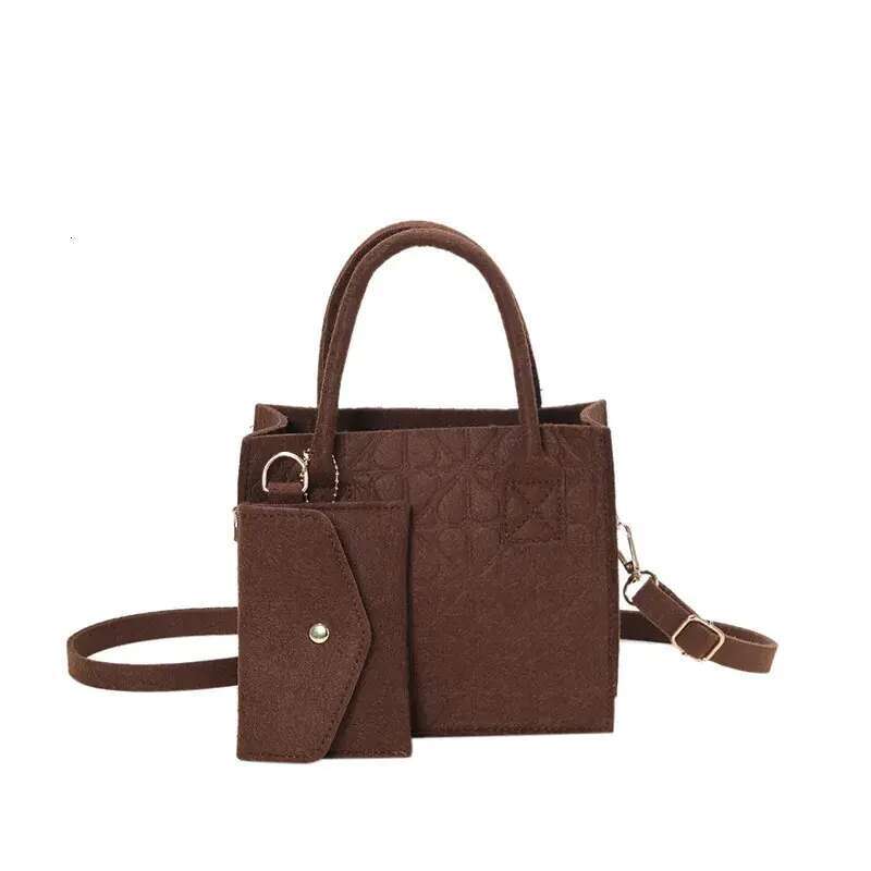 Elegant Felt Material Shoulder Handbag for Ladies Versatile Designer Crossbody Messenger Bag with Zipper Detail