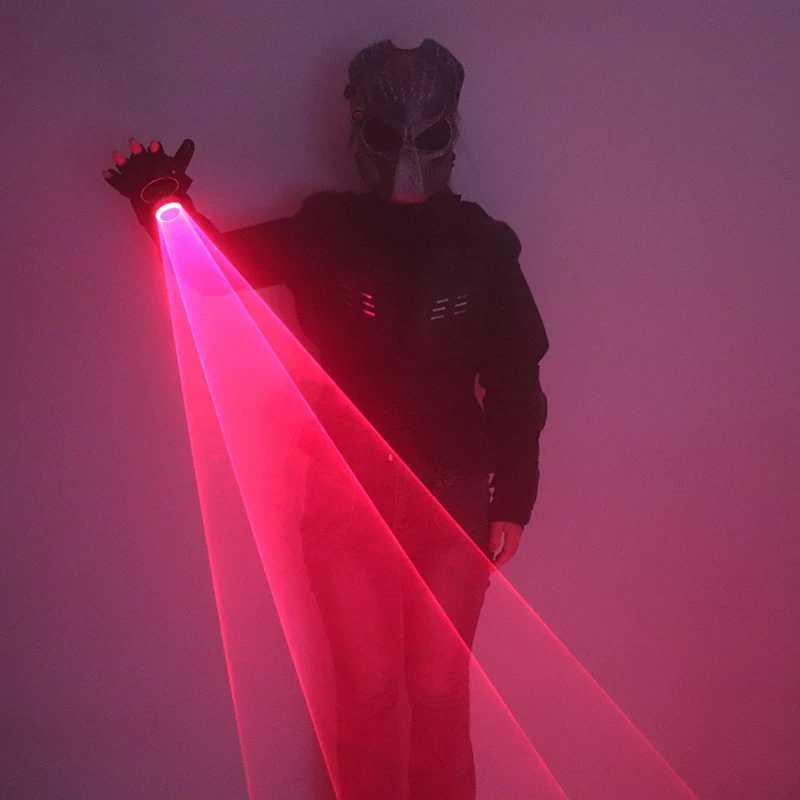 New 650nm Red Auto Rotating Laser Gloves Handheld Laser Cannon Light Up LED Vortex Gloves For DJ Dancing Club Party Show W250528