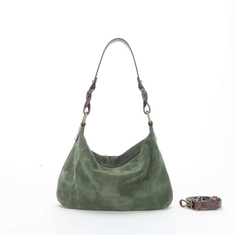 New Women's Niche Design Top Layer Matte Cowhide Baguette High-end Handbag Shoulder Underarm Bag