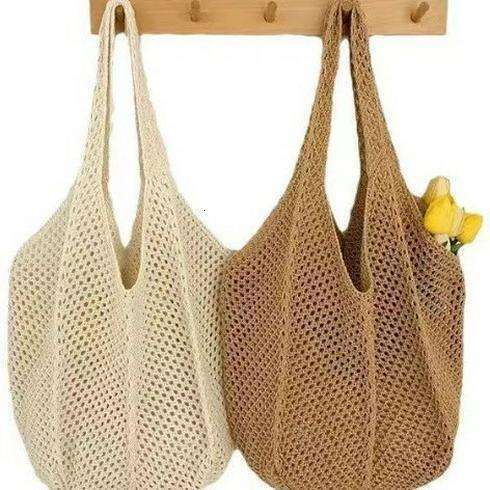 Woman bag Woven 2025 New Casual Handmade Vacation Large Capacity Tote Shoulder Beach Bag