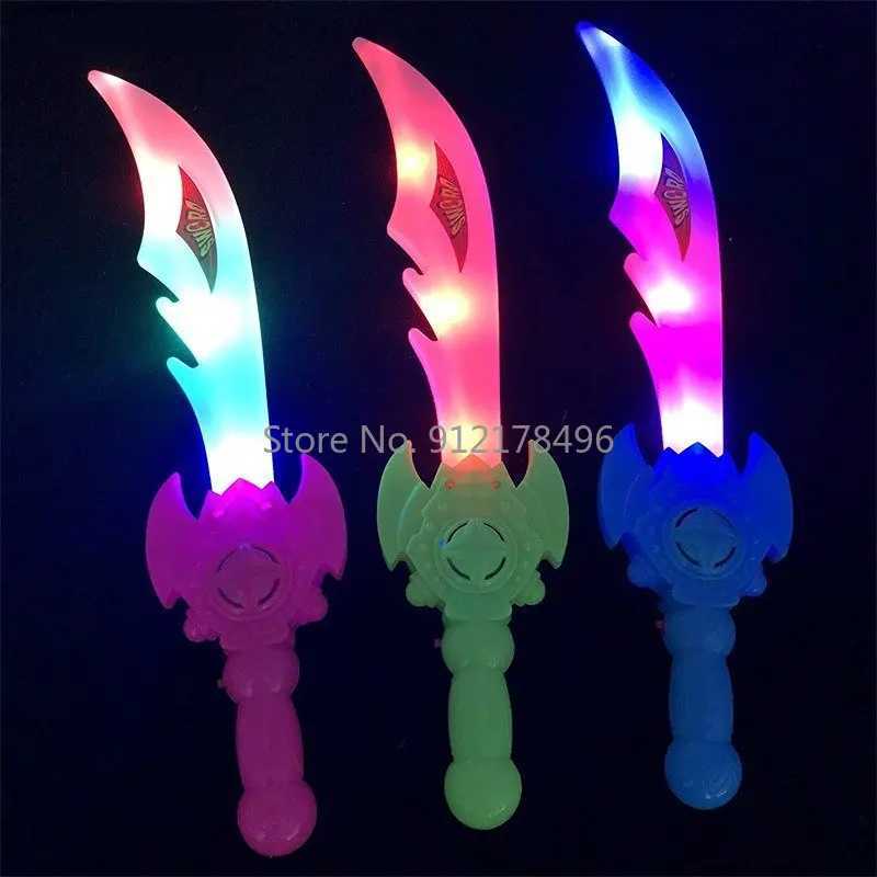 10pcs Halloween Electronic Luminous Weapon Toy Flashing LED Light Plastic Sword Knife Shape Axe Toy Kids Children Birthday Gift W250528