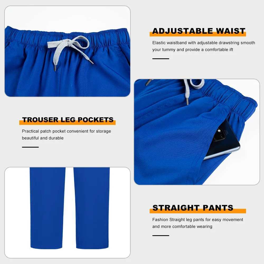 New Scrubs Set Medical Uniforms Stretch Scrub Tops With Pocket Pants Nurse Uniform Doctor Surgery Overalls Beauty Sn Workwear X2505281