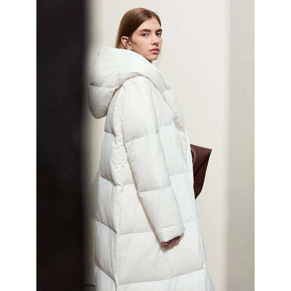 AMII Minimalist Down Puffer For Women Winter Long Bread Coat Light Thick Warm Quality Fashion Outerwear New 12324060