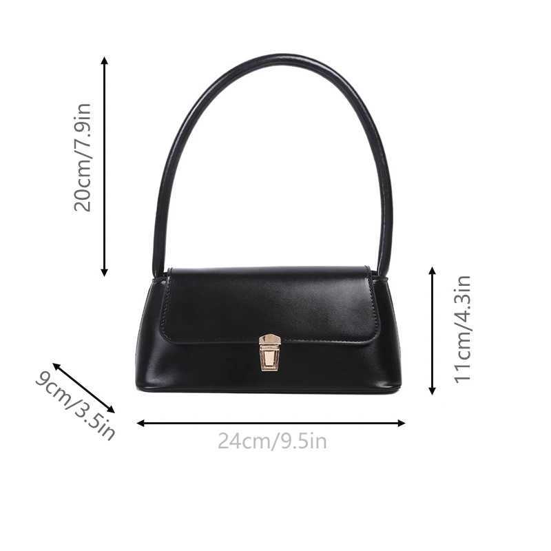 Fashion Retro Womens Shoulder Bag Simple Solid Color Handbag Vintage Underarm Bag PU Material Flap Bag Y250528