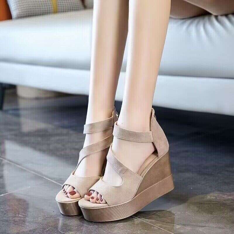 Platform Heels Wedge Fashion Sandals New Spring Summer Thick Versatile Roman Shoes Waterproof Platform High Heels For Women Block High Heels Wedge sho