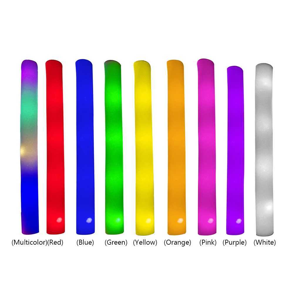 1/3/5/10/15PCS Light-Up Foam Sticks Sponge Flashing Tube Glow In The Dark Built-in Button Battery Concert Show Party Light Prop W250528