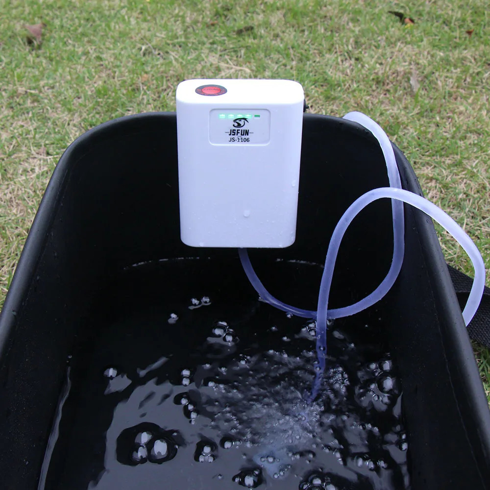 JSFUN Oxygenated Fish Tank Pump USB Rechargeable Air Bubbler Aerator Ultra Quiet Oxygen Pump Portable for Outdoor Fishing 250521
