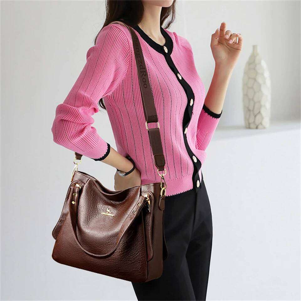 Genuine Brand Soft Leather Top-Handle Bags Female Handbags Women Shoulder Crossbody Tote Messanger Bag Large Capacity Sac A Main