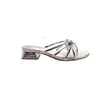 Grape Mom Studiolee~ French Sweet Bowknot Versatile Chunky Heel Open-toe Roman Sandals for Women Outdoor Wear