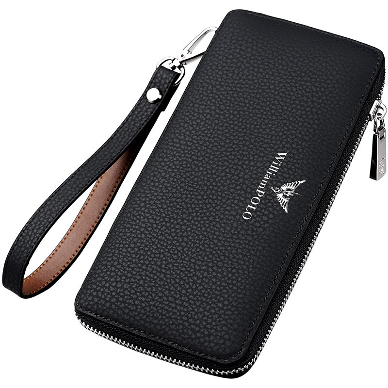 Free Shipping Designer Bag Men's Multifunctional Zipper Long Wallet Fashion Phone Bag Business Cowhide Clutch Men Handbag