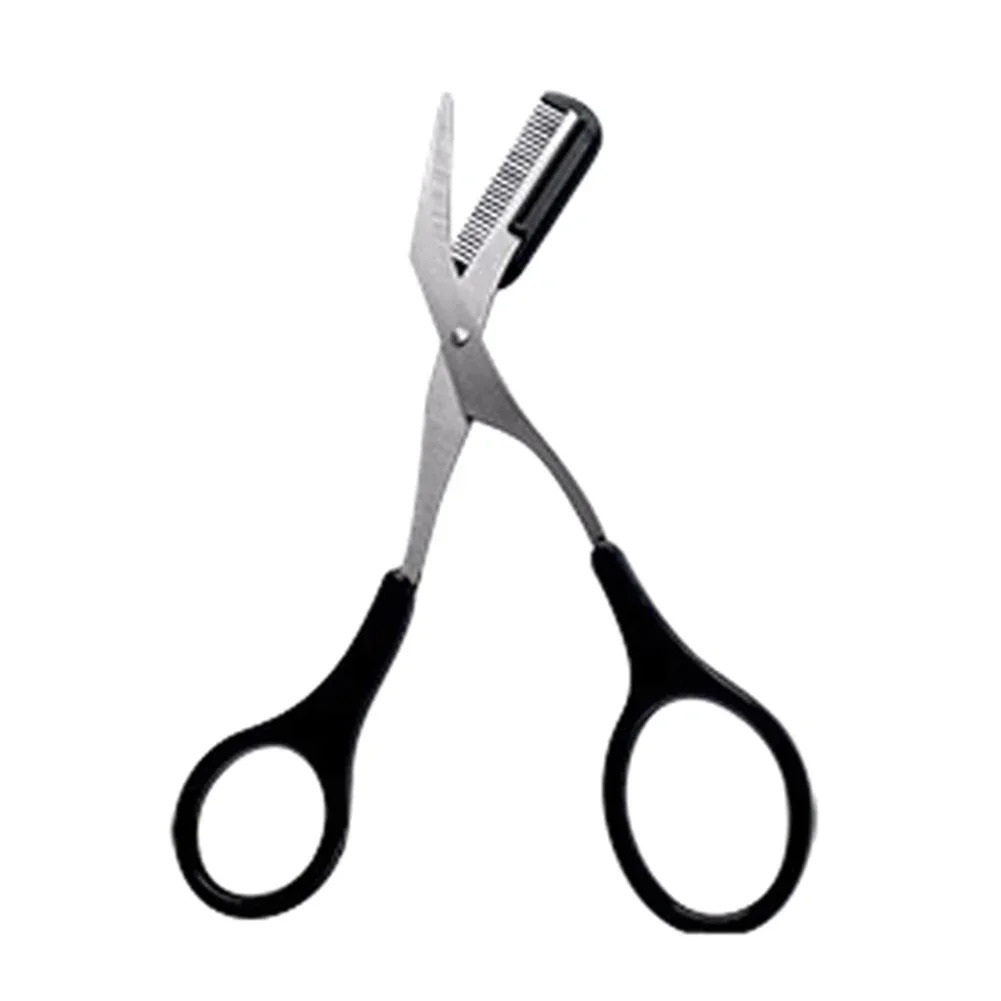 Eyebrow Trimmer Scissor with Comb Female Male Eyelash Scissors Safety Stainless Steel Face Razor Makeup Beauty 250516