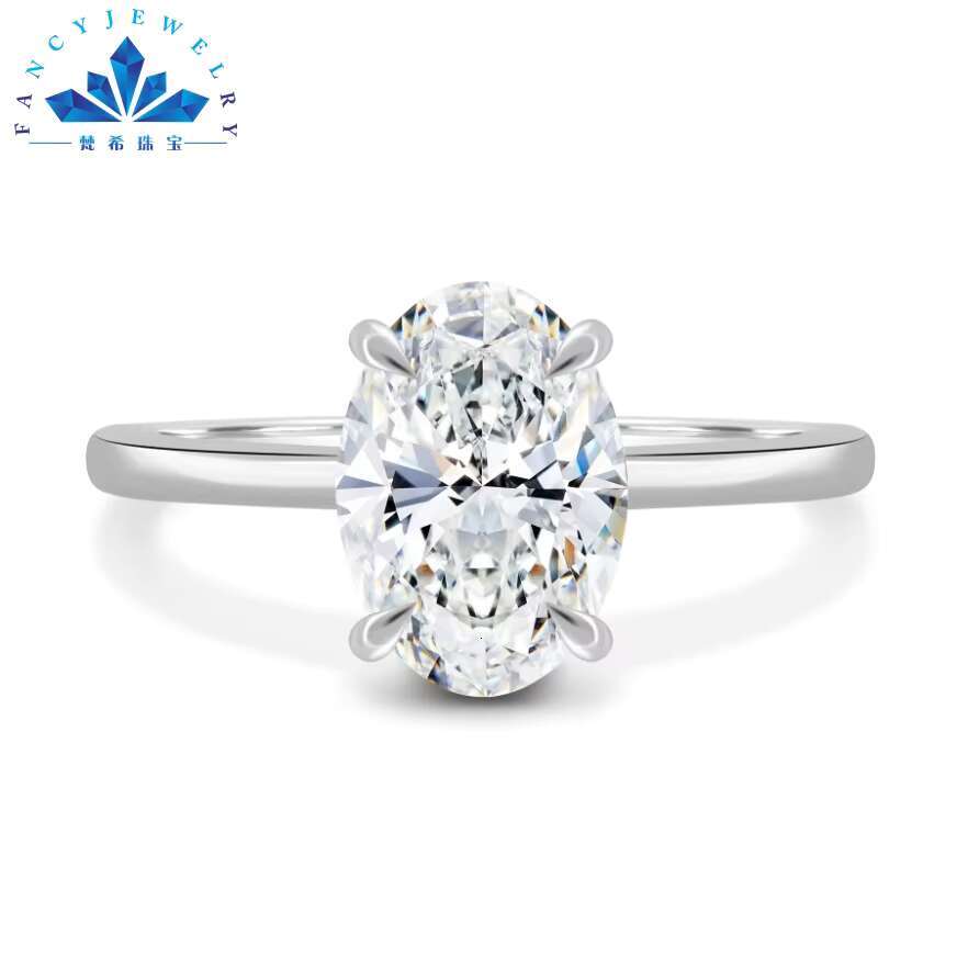 S925 Sterling Silver 9K 10K 14K 18K Solid Gold Jewelry Solitaire Oval Moissanite Ring Engagement Vvs Moissanite Engagement Ring