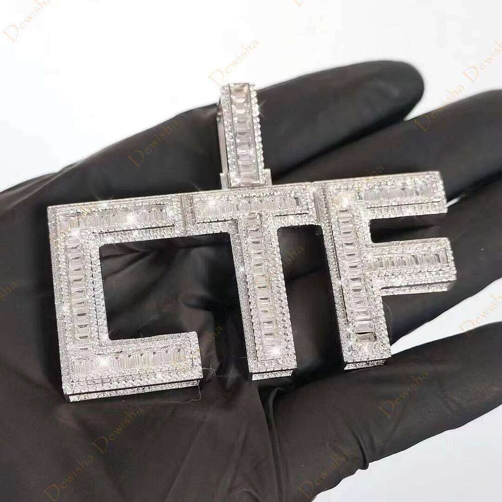 Wholesale Hip Hop Necklace Custom OEM Gold Plated Zircon Moissanite Pendant for Men