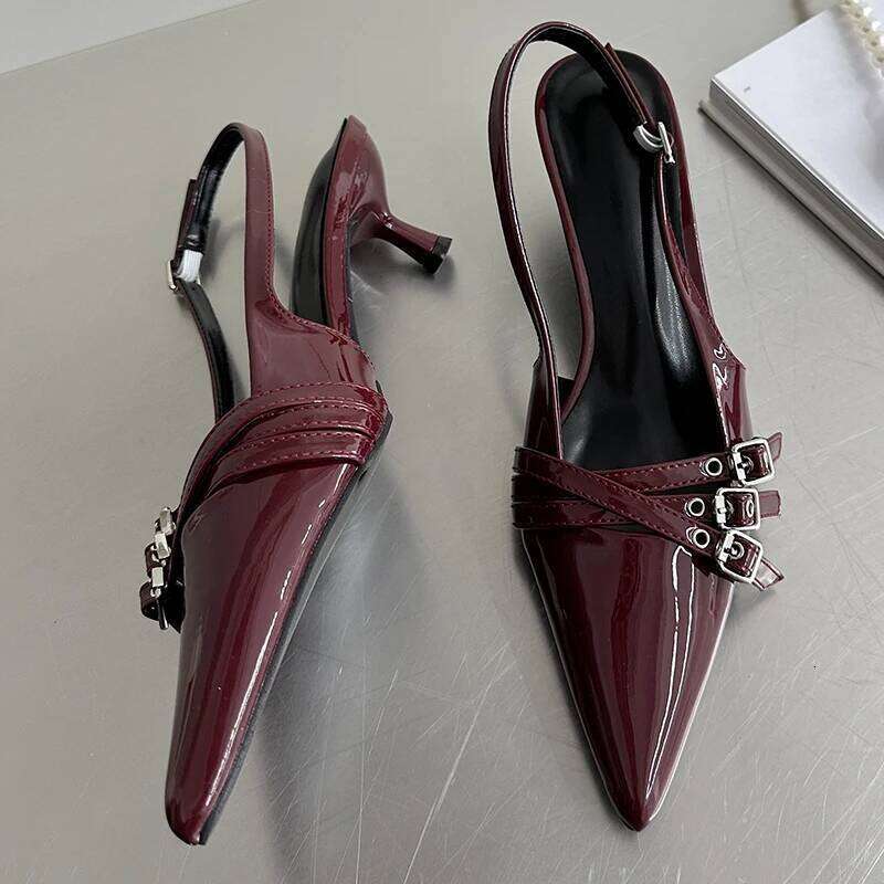 New High Heels Sandals Women Spring Summer Footwear Pointed Toe Party Ladies Shoes Fashion Buckle Strap Female Pumps