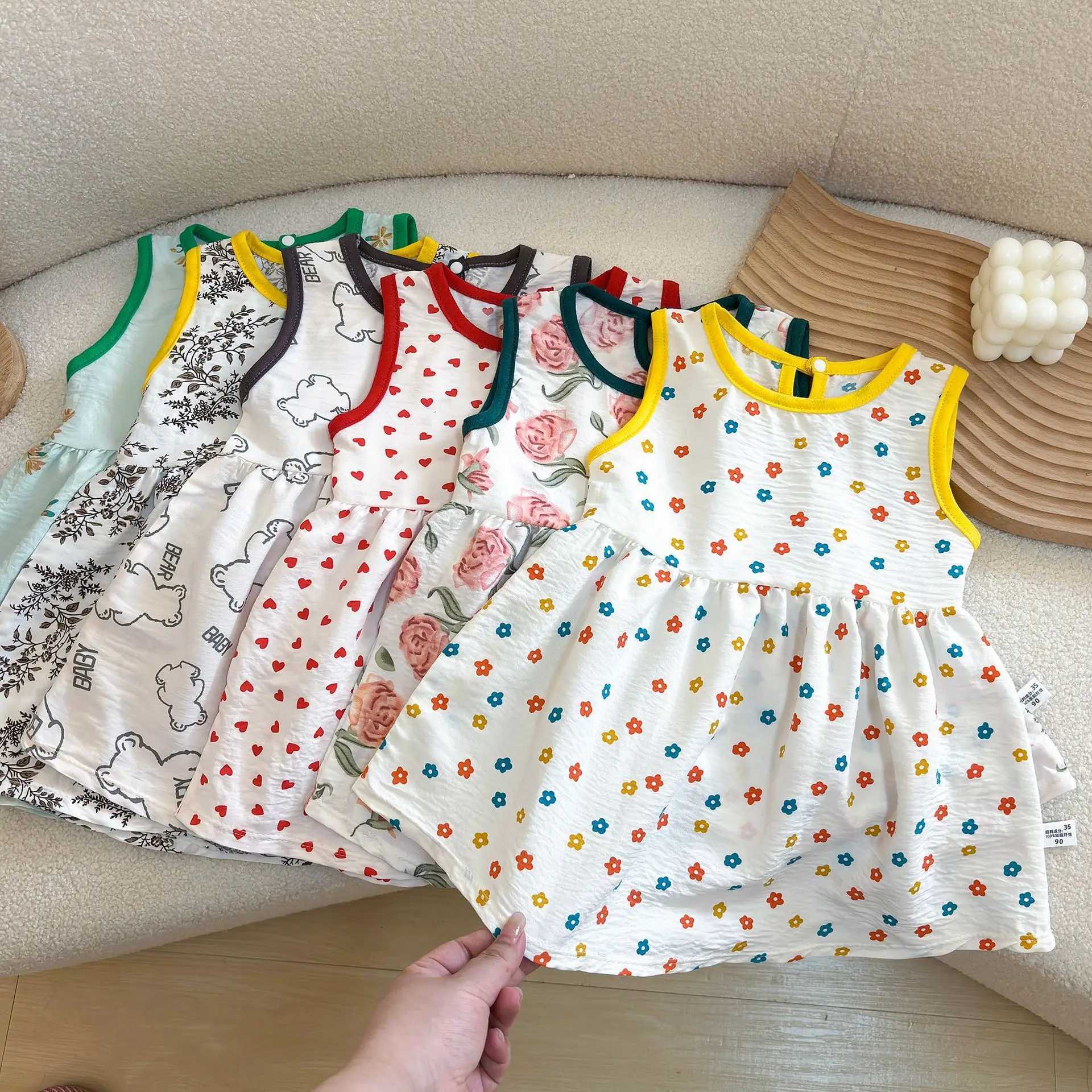 Fashion Printed Sleeveless Girls Dress Newborn Princess Dress Baby Girls Clothes Baby Girl Leisure Dress Baby Clothing X250528