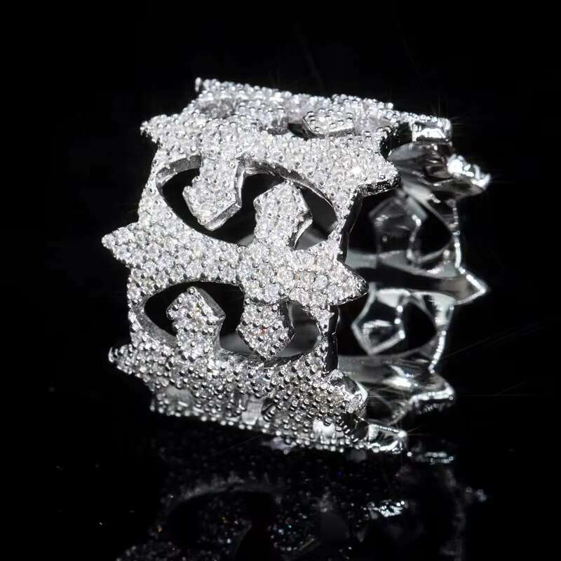 HYH 925 Silver Special Hip Hop Moissanite Rings for Men and Women