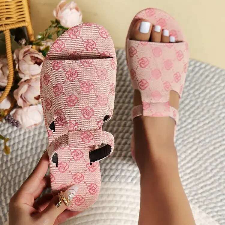Free Shipping new slides designer Slippers for womans sandals flat fashion summer wer embroidery slipper outdoor Indoor shoes women